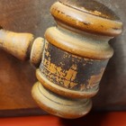 Vintage Wooden Judge Gavel On Wood Plaque Wall Hanging  Lawyers   Legal Theme