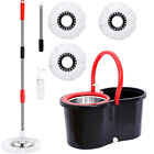 360   Spin Mop And Bucket W wringer Set  3 Microfiber Refills Floor Cleaning