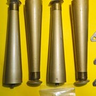 Vintage Mcm Gold Tapered Metal Table Legs     Set Of 4     Brass Tips     6       brackets