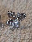 Vintage Ballou Reg d Silver Tone Moose Head Lapel Pin  tie Tack