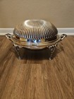 Martin  Hall   Co -sheffield Silverplate Roll Top Buffet Server Dome Dish 11 5   