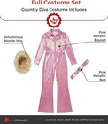 Women s Country Singer Costume   Wig Adult Pink Dolly Parton Outfit S - Xl