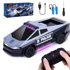 Remote Control Car  Police Car Toy With Led Lights And 2 4ghz Remote Silver