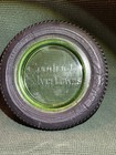 Vintage Goodrich Silvertown Tire Ashtray     Green Glass Dealer Promo 