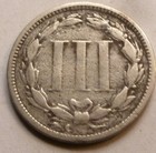 1867 Thee Cent Nickel Coin  1865-1889     a22 Coin