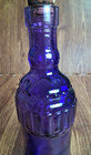 Vintage Cobalt Wine Blue Glass Decorative Textured Bottle 9 