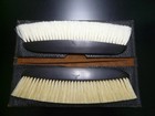 Vintage French Ebony Wood Clothes Brushes With Original Leather Case