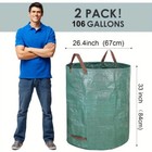 2pcs Reusable Yard Waste Bags  Heavy Duty 106 Gallons Extra Large Leaf Bag