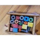 Playskool Wooden Toy Wagon Pull Toy With Blocks Vintage Preschool Toddler