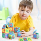 36 Pcs Foam Mat 2 X 2 Inch Interlocking Alphabet And Numbers Mini Abc Play Ma   