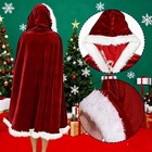 Adult Christmas Robe Coat Santa Claus Cloak Cape Hooded Xmas Costume 150cm Large