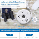 Us Power Strip Surge Protector 3 Outlets 3 Usb Ports   Type C 3 5 10 15 Ft Cable