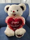 2007 Dan Dee Happy Valentine s Day 20  Plush Sweetheart Teddy White Plush Gift 