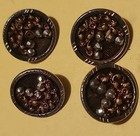 Lot Of 12 Matching Vtg antique old Metal Buttons Ornate Silver   Red Shank  5 1n