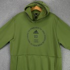 Adidas Hoodie Mens Large Green Climawarm Pullover Athletic Hooded Sweatshirt