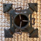 Vintage Cast Iron Christmas Tree Stand 4 Footed 3 Pins Ornate Antique