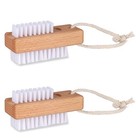 Wooden Nail Brush Set  Two-sided Wooden Fingernail Nail Scrubber Brush With