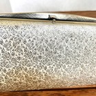 Vintage  silver Clutch Purse  Snap Clasp  Evening Bag clutch  11 5x5   