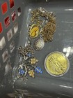 Vintage Estate Junk Drawer Lot  Replica Coins  Collector Pins  Costume Jewelry