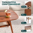 Nancy Solid Acacia Wood Coffee Table For Living Room  Spacious Oval-shaped 23   