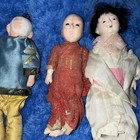 Lot Of 3 Vintage Antique Asian Composition Dolls Chinese Oriental Japanese 