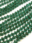 29 7mm Czech Glass Teal Green With Gold Finish Saturn Saucer Beads