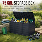 Patio Storage Box 75 Gallon Heavy Duty Outdoor Deck Box Waterproof With Hinged