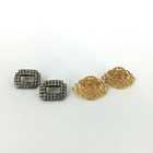 Vintage Musi Shoe Clips Wedding Rhinestones Silver Gold Set Of 2 Pairs