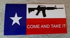 Texas Red White And Blue Come And Take It Bumper Sticker 