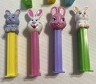 Lot Of  7 Pez Dispensers Easter Themed  Rabbit bunny  Lamb  Chick In Egg  Duck