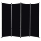  4 Panel Room Divider  6 Ft Folding Privacy Screen With Wide 22 - 4 Panel Black