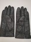 Ladies Black Leather Winter Gloves Acrylic Knit Lining Size Medium Clean