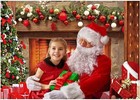 Christmas Fireplace Backdrop 8x6ft Xmas Party Portrait Photography Background
