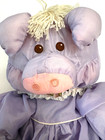 Vtg 1987 Fisher Price Plush Puffalump Pig  Purple Dress  Lavender   Pink  Used