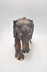 Antique Vintage Hand-carved Wooden Elephant Statue Ceylon Figurine