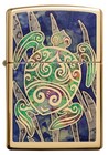 Zippo Turtle Design High Polish Brass Windproof Pocket Lighter  254b-063673