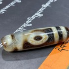 Ancient Tibetan Dzi Beads Old Agate 3 Eyes Amulet Pendant 45  13mm  5996