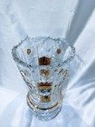 Czech Bohemia Crystal Glass - Cut Crystal Vase 15 Cm Decorated Gold And Enamel