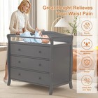 Baby Wooden Diaper Changing Table  Infant Diaper Changing Station With 3 Drawers