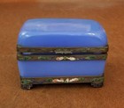 Old European Opaline Small Box With Bronce  