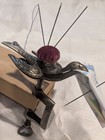Vintage Brass Bird Sewing Clamp  Pin Cushion  Fabric Holder Patent 1853
