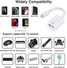To Camera Usb Female Otg Connector Adapter Cable For Apple Iphone Ipad Ipod Lot