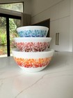 Vintage Agee  Pyrex Paisley Nesting Bowl Set