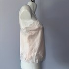 Vtg 80s Christian Dior Pink Satin White Lace Camisole Lingerie Top Size Small