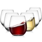Stemless Wine Glasses Set Of 6  17 Ounces Red   White Wine Glasses Tumbler For 