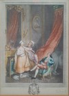 Leon David Antique French Aquatint Signed  le Petit Jour  Original Museum Frame