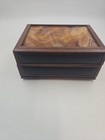 Vtg 70s Decotel Rotary Phone In Vintage Leather Plastic Case Stained Glass Top 