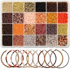  24 Grids Mixed Style Seed Beads For Jewelry Making Kit  Glass Tubular Beads 