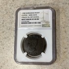 1788 Barbados Penny Wide Date Mint Error Struck 5  Off Center Ngc Xf40 Bn