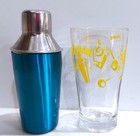 Beefeater Gin Martini Olive Glass W  Retro Blue Shaker
